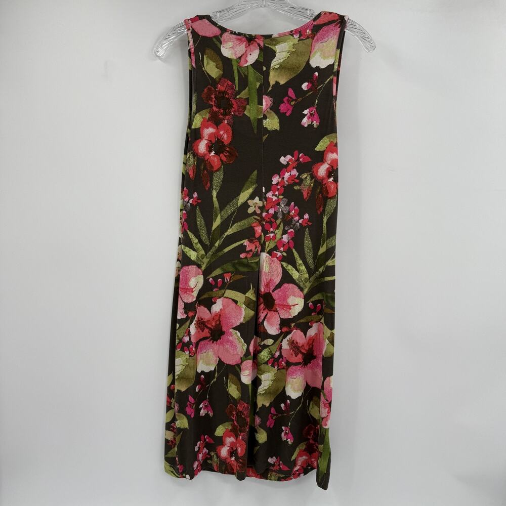 Tommy Bahama Dress Womens Small Black Pink Floral Orchid Forest Cowl Neck Tank - Picture 6 of 7